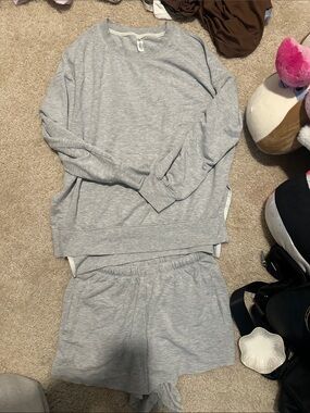 wild fable Heather Gray Two-Piece Pajama Set
